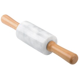 Marble Rolling Pin,Dough Roller 11.6 inch,Non-Stick Pizza Roller,No Rust,Women's Kitchen Tool,Just The Right Weight for Pizza,Pasta,Pies,Pastries,Cookies,Fudge(White)