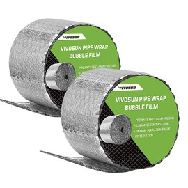 VIVOSUN Insulated Spiral Pipe Wrap Insulation Bubble Film 6-Inch by 25-Feet, 2 Pack