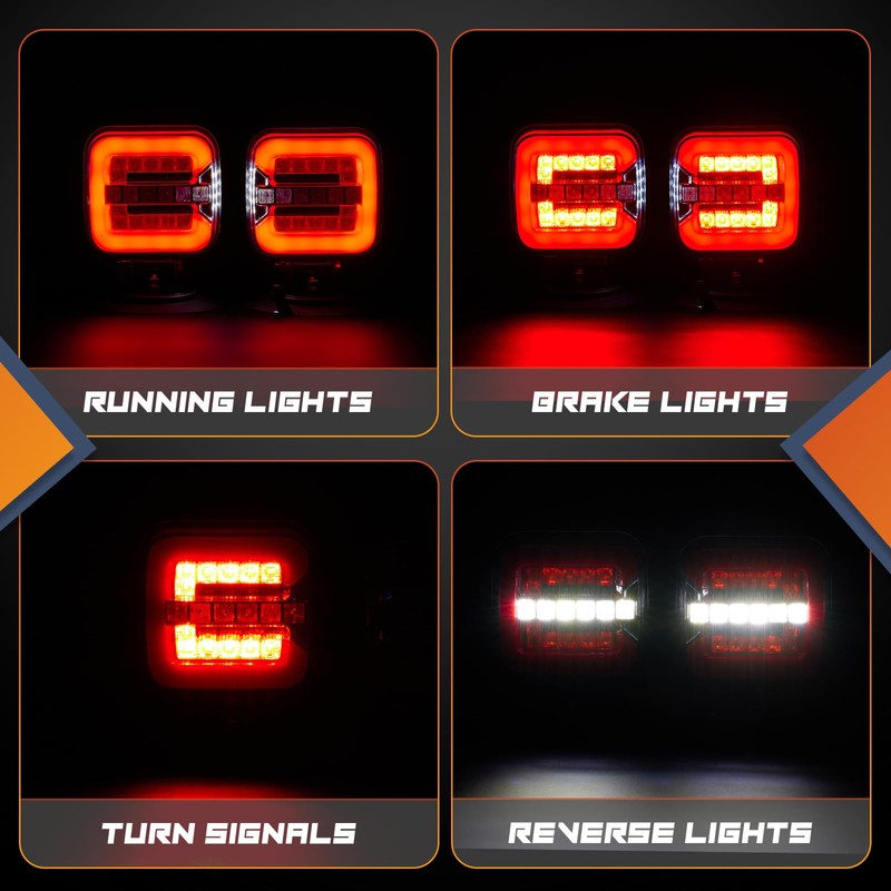 Wireless Trailer Lights Magnetic - Adjustable Magnetic Tow Light with