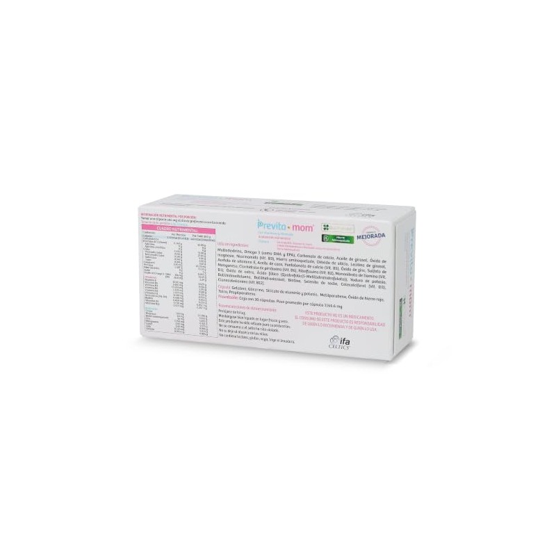 Previta-mom Suplemento Alimenticio caja con 30 Cápsulas