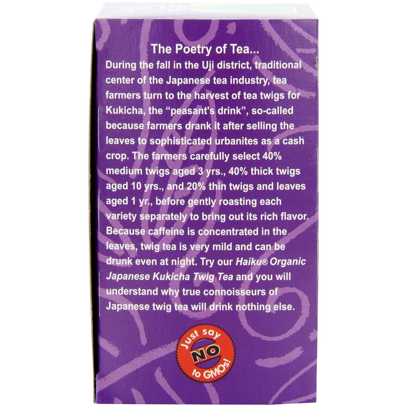 Haiku Japanese Kukicha Twig, 100% Organic, 16-Count Tea Bags (Pack
