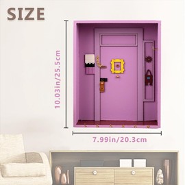 Yallmie Key Hanger Wall, Key Holder Wall Wooden Friends Monica's Door Wall Key Holder, Key Hook Wall with 6 Hooks Friends Key Hanger for Front Door, Hallway, Bedroom, Office (Purple)