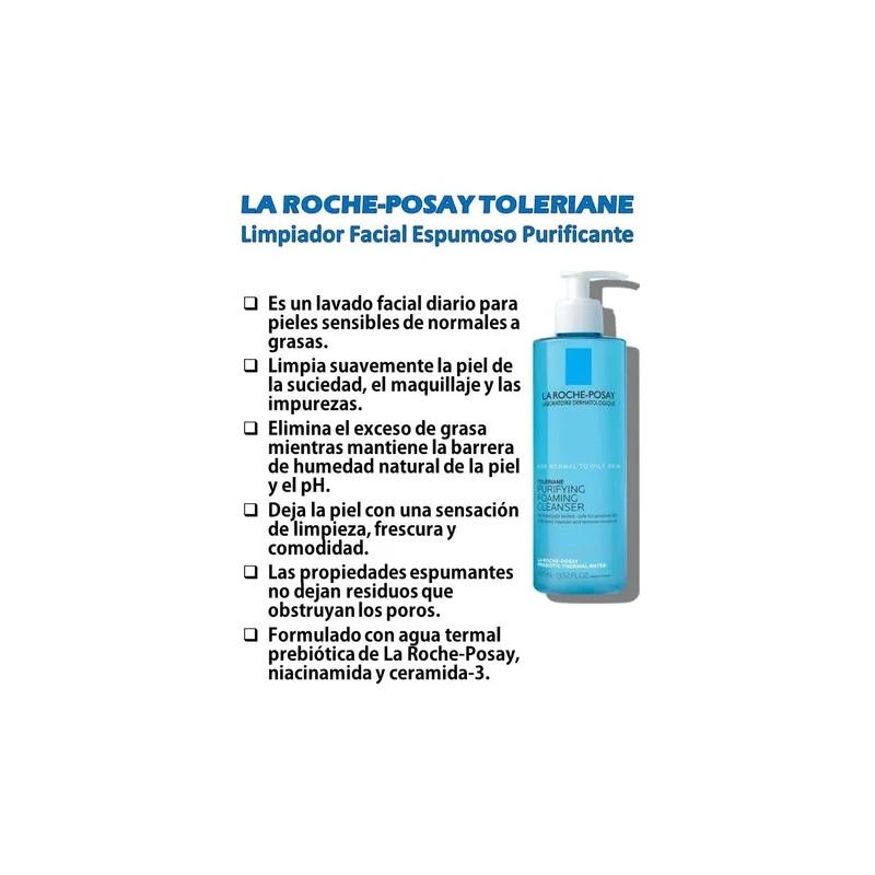 La Roche Posay Toleriane Espuma Facial Limpiadora Purificant