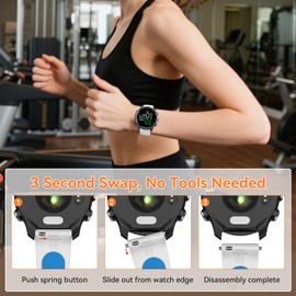 OVERSTEP Compatible with Garmin Forerunner 245/Forerunner 645 Watch Band, 20mm Replacement Bands for Venu/Venu SQ/Venu SQ2/Venu 2 Plus/Forerunner 158/165/55/Vivoactive 3/Vivoactive 5 Smart Watch