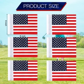 Oudain 6 Pcs Golf Flag with Tube Inserted Waterproof Putting USA Golf Target Flag 420D Nylon Mini Pin for Yard Indoor Outdoor Backyard Garden Portable, 8 x 6 Inch