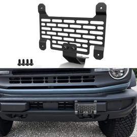 Klutchtech 2021 2022 2023 Bronco License Plate Holder Mount Front License Plate Frame Relocation Bracket for Standard Plastic Bumper Compatible with Bronco Accessories 6th Gen.