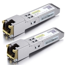 10Gtek 1.25G SFP-T, 1000Base-T Copper SFP Module, SFP to RJ45 SFP, Optical Transceiver, Compatible with Cisco GLC-T/SFP-GE-T, Meraki MA-SFP-1GB-TX, Netgear, Ubiquiti UF-RJ45-1G, Mikrotik, Intel,