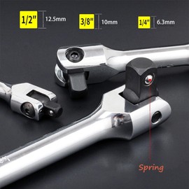 140mm Breaker Bar, 1/4 Inch Universal Socket Wrench F Type Rod Adjustable Head Garage Drive Tools for Auto Repairing