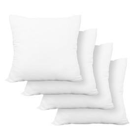 HomeLifairy Throw Pillows Insert Square Bed and Couch Pillows - Indoor Sofa Decorative Pillows (4 Pack, 20" x 20")