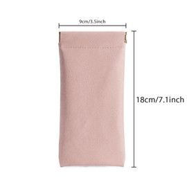 Ldirect 3 Pack Leather Eyeglasses Cases PU Soft Sunglasses Pouch Squeeze Top Portable Glasses Cases for Men Women (Pink Pink Pink)