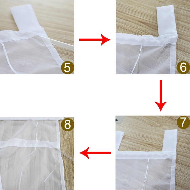 Thinkbay roman blind tab-top curtains, with 7 colours and 5