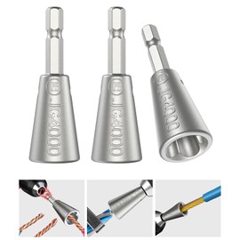 Katerk Upgraded 3pc Fast Wire Twister Tool for Drill, Electrical Nut Twister for Impact With 1/4 Chuck, Wire Connector Driver