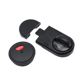 PINGPINGXIE Door Lock Indicator Vacant Occupied Bathroom Lock Zinc Alloy Latch Indicating Lock Bathroom Door Bolt Latch Lock for Bathroom WC Public with Word Round Lock（Black）