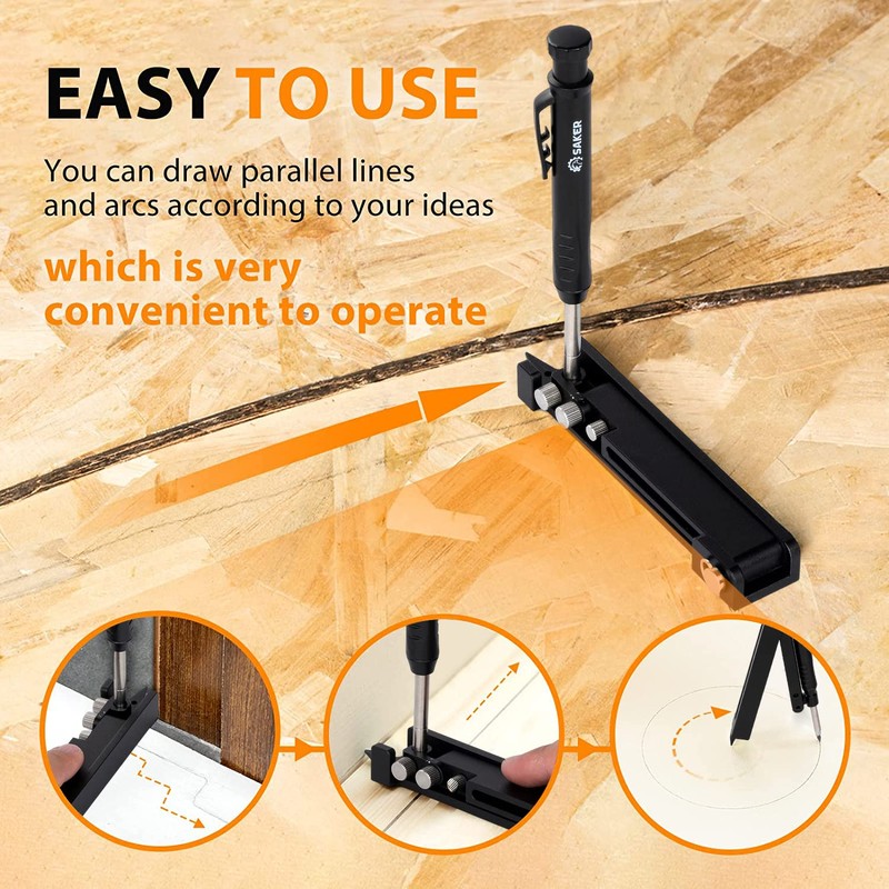 Saker Multi-function Scribing Tool- Construction Pencil- Aluminum Alloy Scribe Tool
