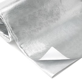 Aluminized Fiberglass Heat Reflective Sheet 12x24 Inch, Adhesive-Backed Heat Shield Insulation Barrier for Automotive or Home Heat Protection