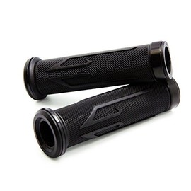 MotorToGo Black CNC Aluminum 7/8" 22mm Handlebar Open-End Rubber Gel Grips for 2018 Honda Grom 125