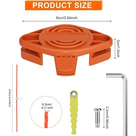 Yweller 18 Pack WA0010 WA0004 Replacement Trimmer Blade Head,Compatible with Worx WG150,WG151,WG152,WG153,WG154,WG155,WG156,WG157,WG160 String Trimmer,with 8 Pack Polycarbonate Blades and Tool Wrench