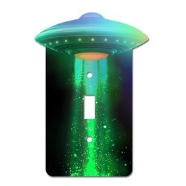Off The Wall Plates - Alien UFO Holographic Decorative Acrylic Cover Single Light Switch Wallplate