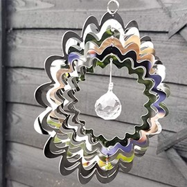Stainless Steel Wind Spinner For Home Or Garden - Small Flower