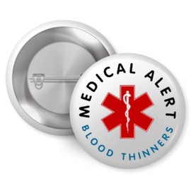 Blood Thinners Medical Alert Logo Badge 1in 25mm