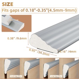 2Pcs×196" Wedge-Shape Foam Window Weather Stripping Door Seal Strip,Soundproofing Frame Insulation Tape for Exterior Front Door,Noise Cancelling Window Inserts,Door Gap Filler Light Blocker,Gray