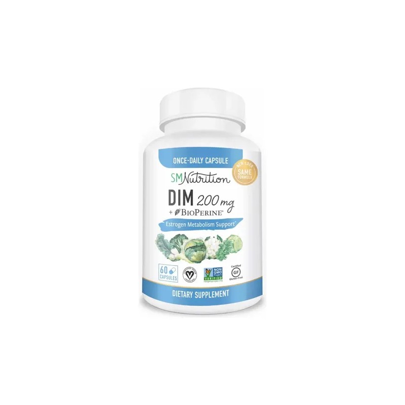 Suplemento Dim 200mg Con Bioperina (60 Cápsulas) Hecho En Eu