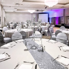 B-COOL Silver Table Runner Sequin Table Runner 4 Pack 12x72 Inch Sparkly Metallic Table Runner for Wedding Party Birthday Christmas Holiday Decorations