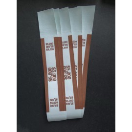 Unbranded/Generic 5 - Brown $5,000 Cash Money Self-Sealing Straps Currency Bands