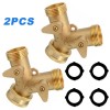 Unbranded 3/4" Solid Brass Double Two Way Tap Garden Connector
