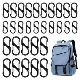 Carabiner Clip, 30 pcs Zipper Clips Anti Theft, Mini Carabiner, Ual S Shaped Clips, 3 Size Pull Replacement, Backpack Zipper Pulls Keep Zippers Closed, Doubleclip Hooks Keychain