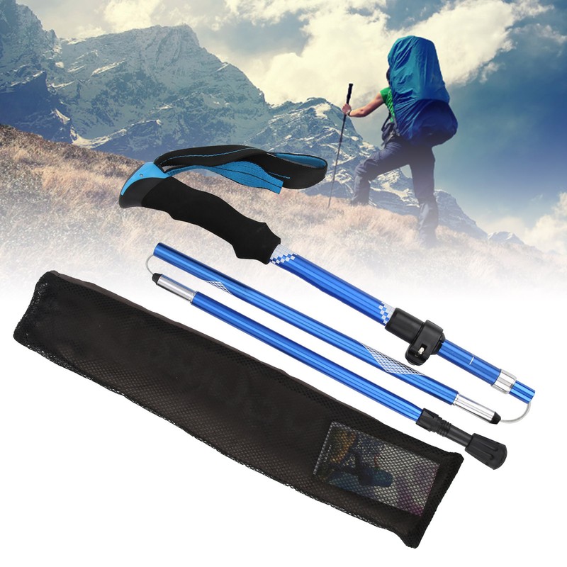 Collapsible Lightweight Aluminum Pole Hiking Stick Cane for Trekking Mountaineering
