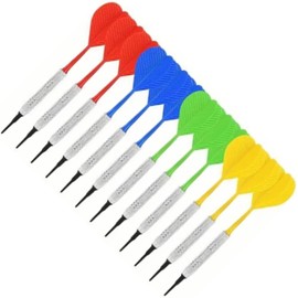 KOMUNJ Pack of 12 Darts with Soft Tip, Integrated Darts with Soft Tip, Darts with Plastic Tip, Dart Tips, Plastic Tip Darts Set, Soft Darts Set