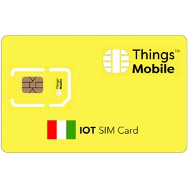 IOT SIM Card for ITALY - Things Mobile - with Global Coverage and Multi-Operator GSM/2G/3G/4G LTE Network, No Fixed costs, No Expiration Date and Competitive Rates, with €10 Credit Included