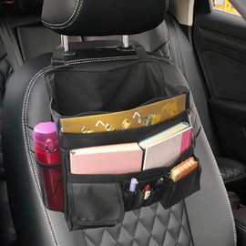 UHANBUT Car Front Seat Organizer, Multifunctional Vehicle Passenger Seat Storage Bag with Adjustable Strap & Net Pocket, Automotive Hanging Organizing Accessory for Truck, SUV, Car