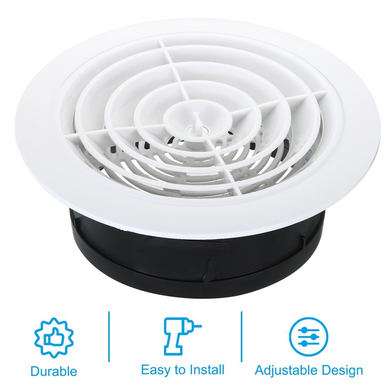 PATIKIL 8 Inch Round Air Vent, Adjustable Ceiling Diffuser Grill