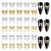 HOBBIESAY 120Pcs 6 Styles Bow Nail Charms 6.5-10.5mm Alloy Bowknot