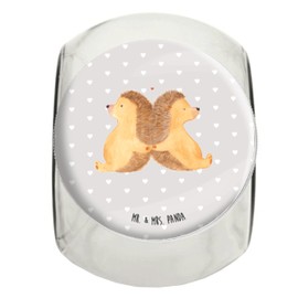 Mr. & Mrs. Panda Bonbonglas Igel händchenhaltend XL 2000ml - Geschenk, Freundin, Jahrestag, Keksbehälter, Gewürzdose, Hand in Hand, Liebe, große