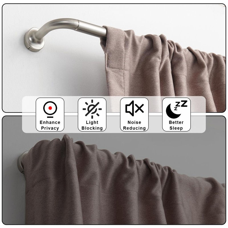 Room Darkening Rods, Single Window Rods 28-86 Inch(2.33-7.17ft) Telescoping Wrap