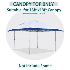 Fokocy 13x13 Canopy Replacement Top Cover,Single Tier Waterproof Silver Coated Canopy fits Coleman Outdoor Garden Camping Tent(Top Only not Include Frame
