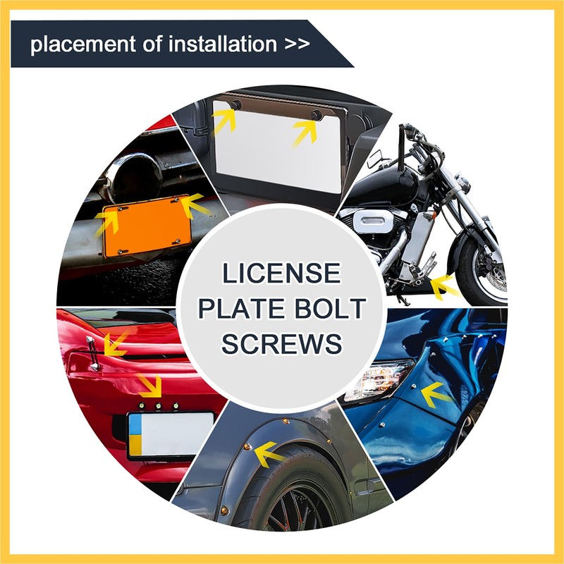 REPAIROCK 4pcs Rose Red 6mm Thread Diameter Motorcycle License Plate