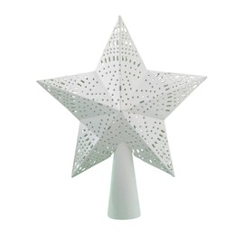 Park Designs White Star Tree Topper 7" | Antique Punched Metal Christmas Accent for Winter Decor | Rustic Country Holiday Star for Seasonal Trees | Classic Finishing Piece for Vintage-Inspired Homes