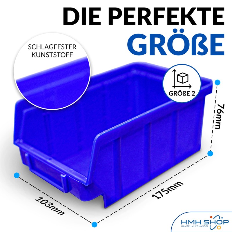 HMH 80 x Stacking Boxes, Blue, Size 2 + 16