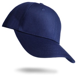 Savilman UV Protection Men's Plain Hat Cap 100% Cotton Running Sports Baseball Cap Large Size, navy