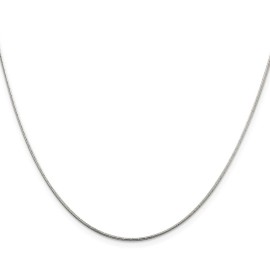 GlittersandGold Sterling Silver 1.2mm Patterned Diamond-cut Snake Chain Necklace