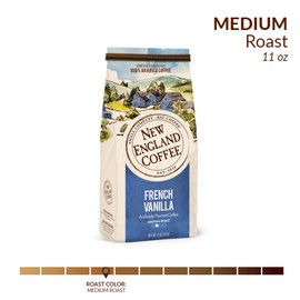 New England Coffee French Vanilla Medium Roast Ground Coffee, 11oz Bag (Pack of 1)