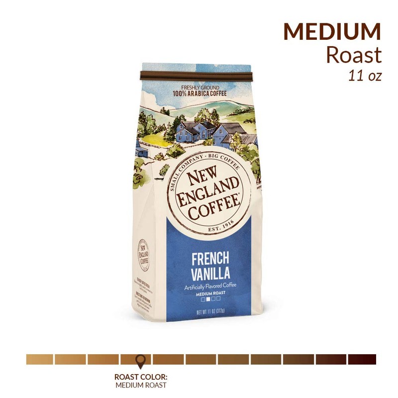 New England Coffee French Vanilla Medium Roast Ground Coffee, 11oz