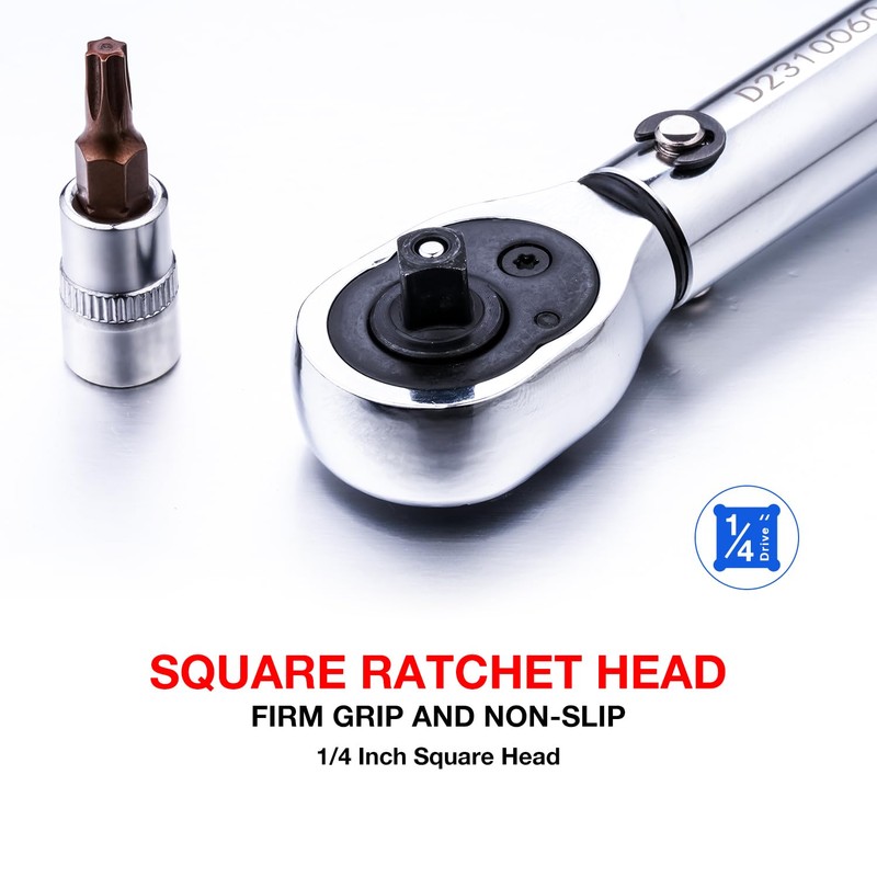 KATSU 1/4 Inch Drive Click Torque Wrench 15 PCs Set