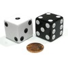 Set of 2 Inverse D6 25mm Large Opaque Jumbo Dice