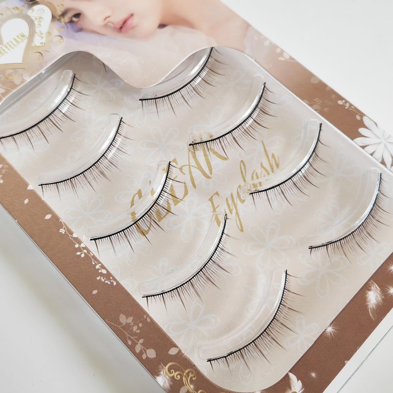 CLEAREYELASH Brown False Eyelashes Natural 3D 3D Matsueku 5 Pairs