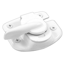 Prime-Line F 2618 Sash Lock, 1-3/4 and 1-1/2 In. Hole Centers, Fits Single/Double Hung Wood Windows, Stamped Steel, White-Painted, (Single Pack)